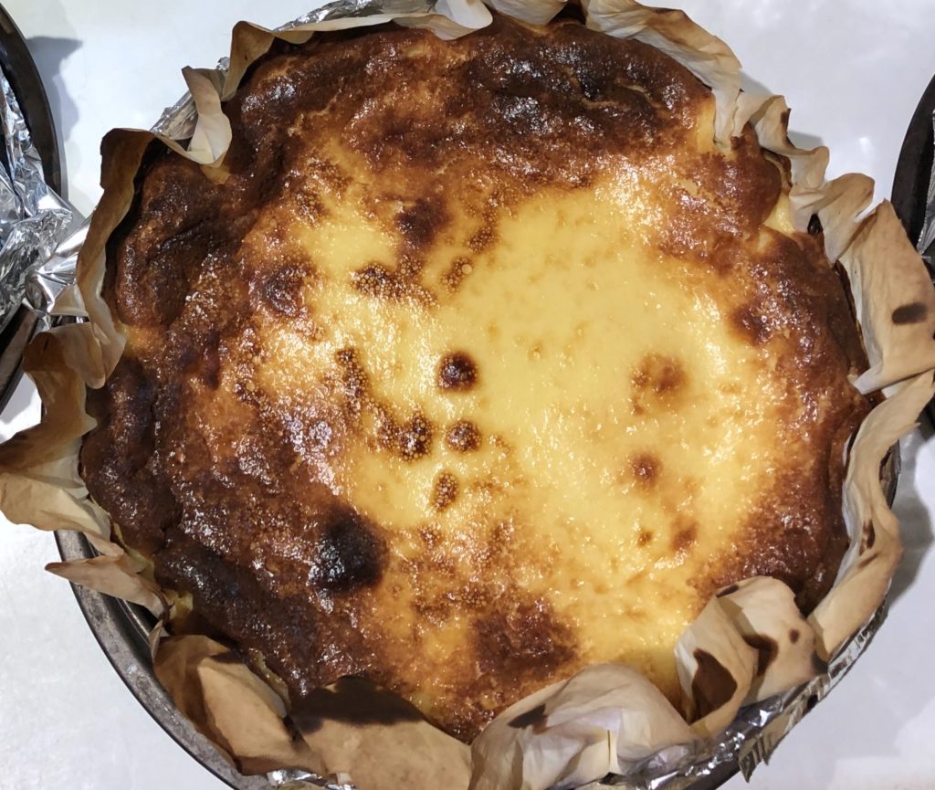 Top of a whole La Viña burnt cheesecake