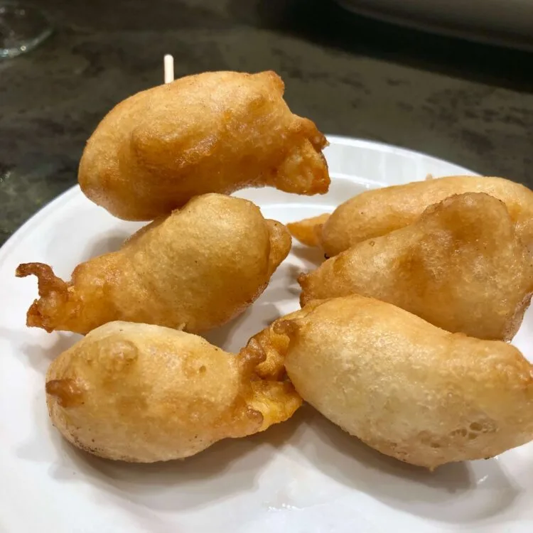 Battered and fried shrimp from Tamboril.