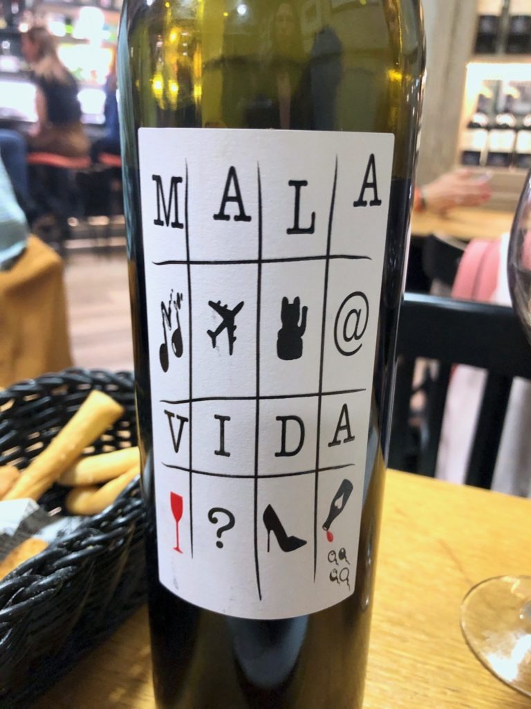 Bottle of Mala Vida wine