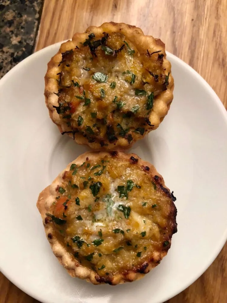 Spider crab tartlets from Ganbara in San Sebastián.