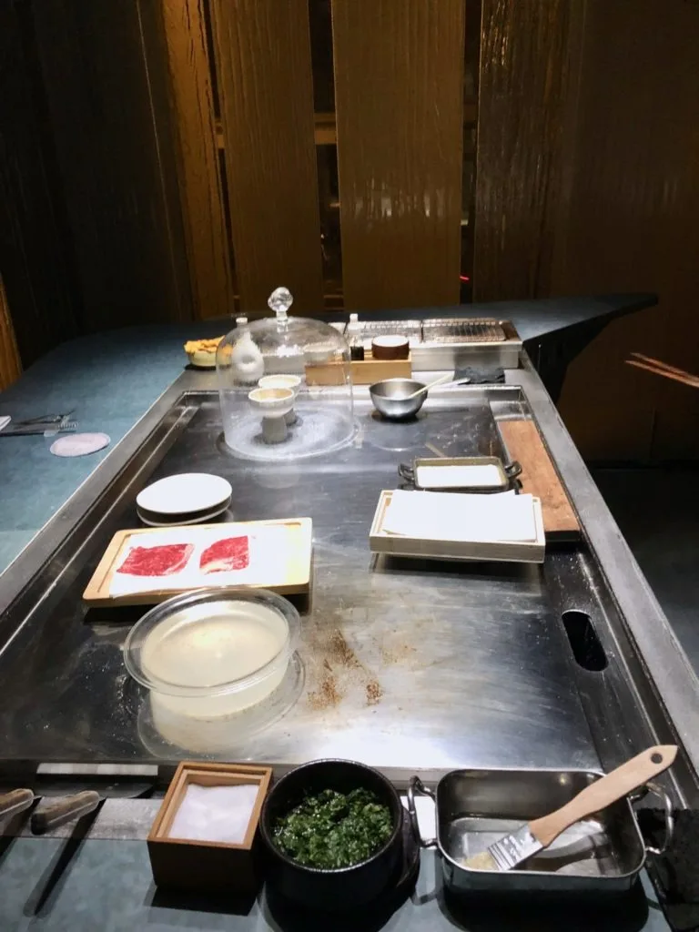 Habachi grill set up in Enigma
